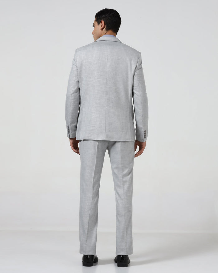 Grey Three Piece Textured Suit - Dayle