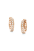 Half-Full Set Pixel Dust Petite Hoops - White Diamonds in Rose Gold