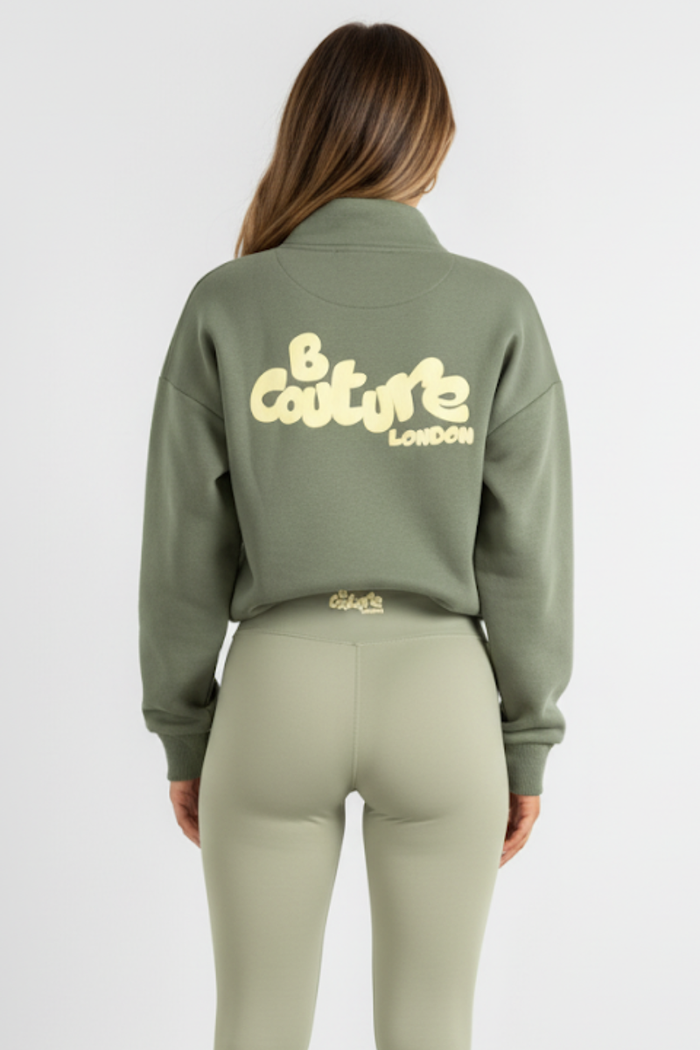 Hatherley Half-Zip Sweatshirt & Leggings Set - Olive