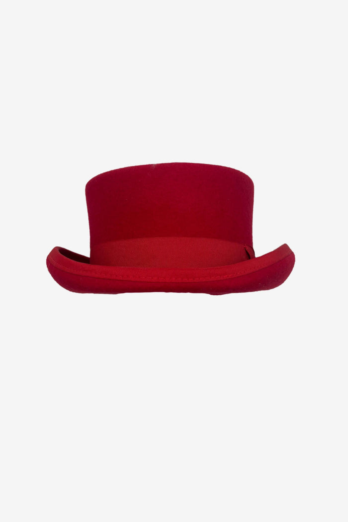 Hatsanity Red Wool Classic Top Hat