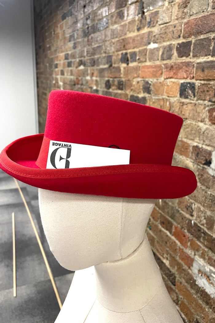 Hatsanity Red Wool Classic Top Hat image 1