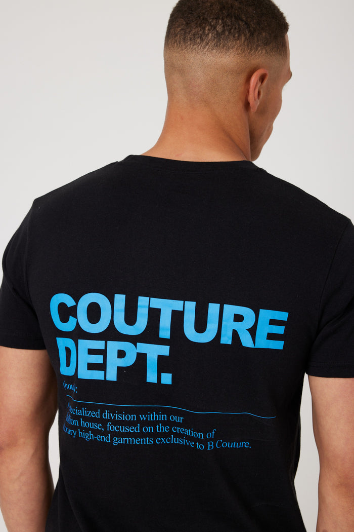 Haydon Walk Regular Fit Cotton T-Shirt - Black/Blue