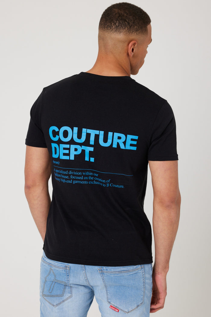 Haydon Walk Regular Fit Cotton T-Shirt - Black/Blue