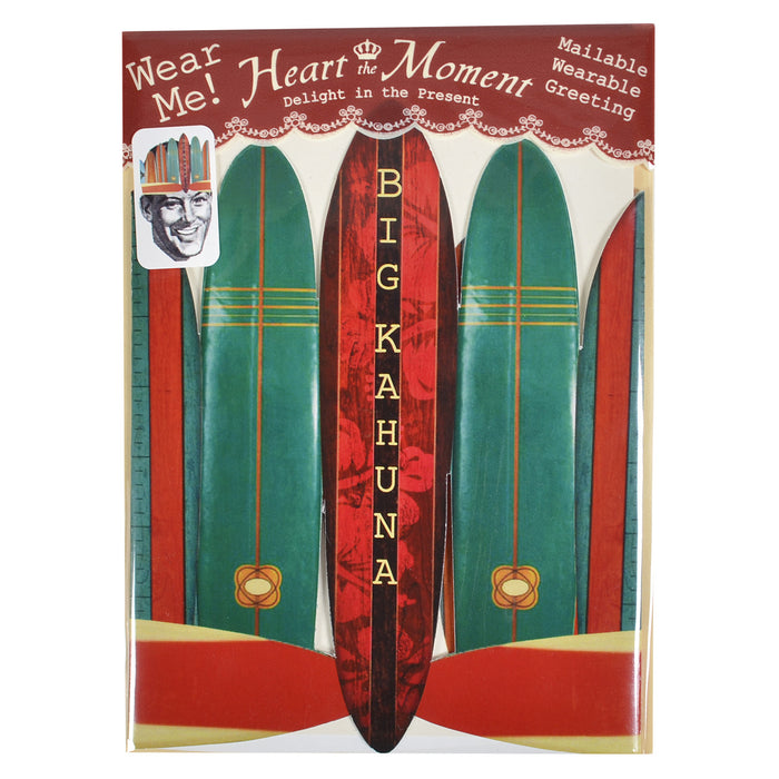 Heart the Moment Big Kahuna Surfboard Party Hat Greeting Card