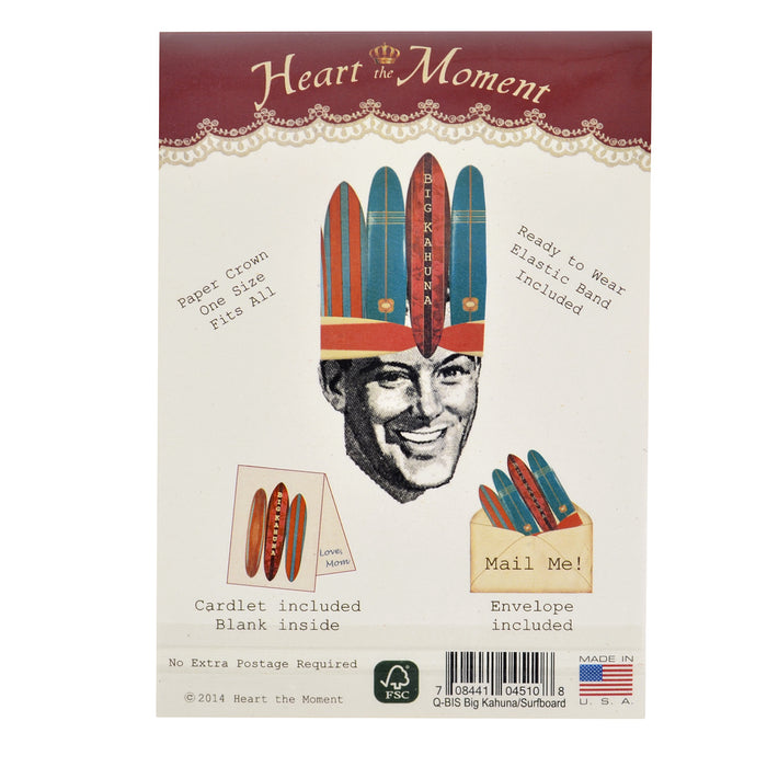 Heart the Moment Big Kahuna Surfboard Party Hat Greeting Card