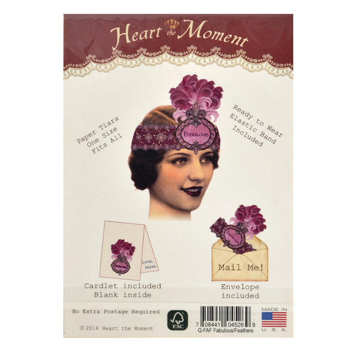 Heart the Moment Fabulous Feathers Party Hat Greeting Card