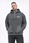 Heavyweight Oversized Couture Dept 1/4 Zip Hoodie - Charcoal