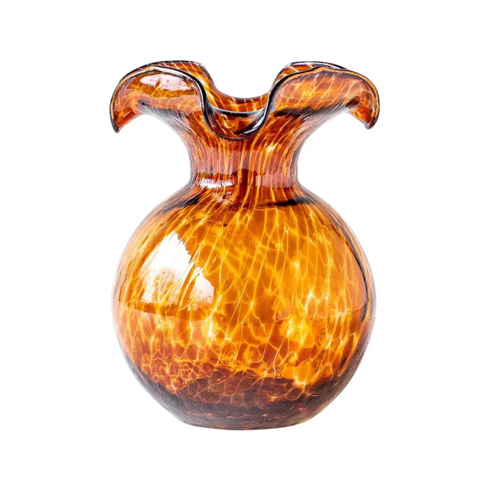 Hibiscus Fluted Brown Tortoiseshell Large Vase