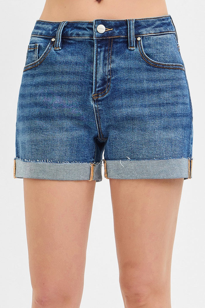 High Rise Wide Cuff Shorts
