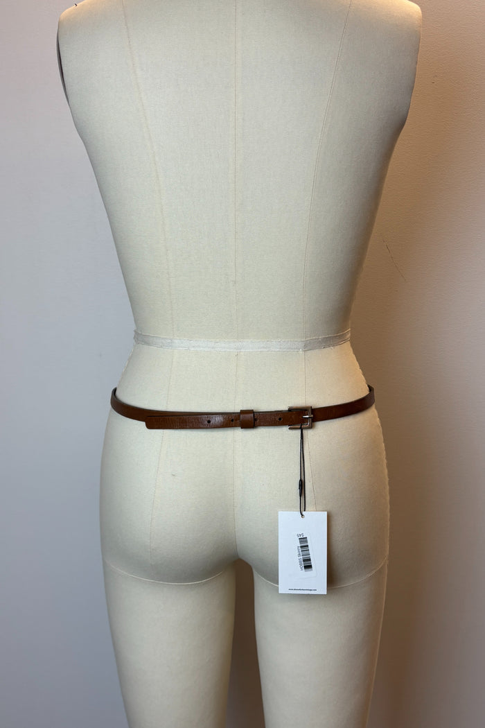 HOBBS Skinny Brown Leather Bow Belt image 1