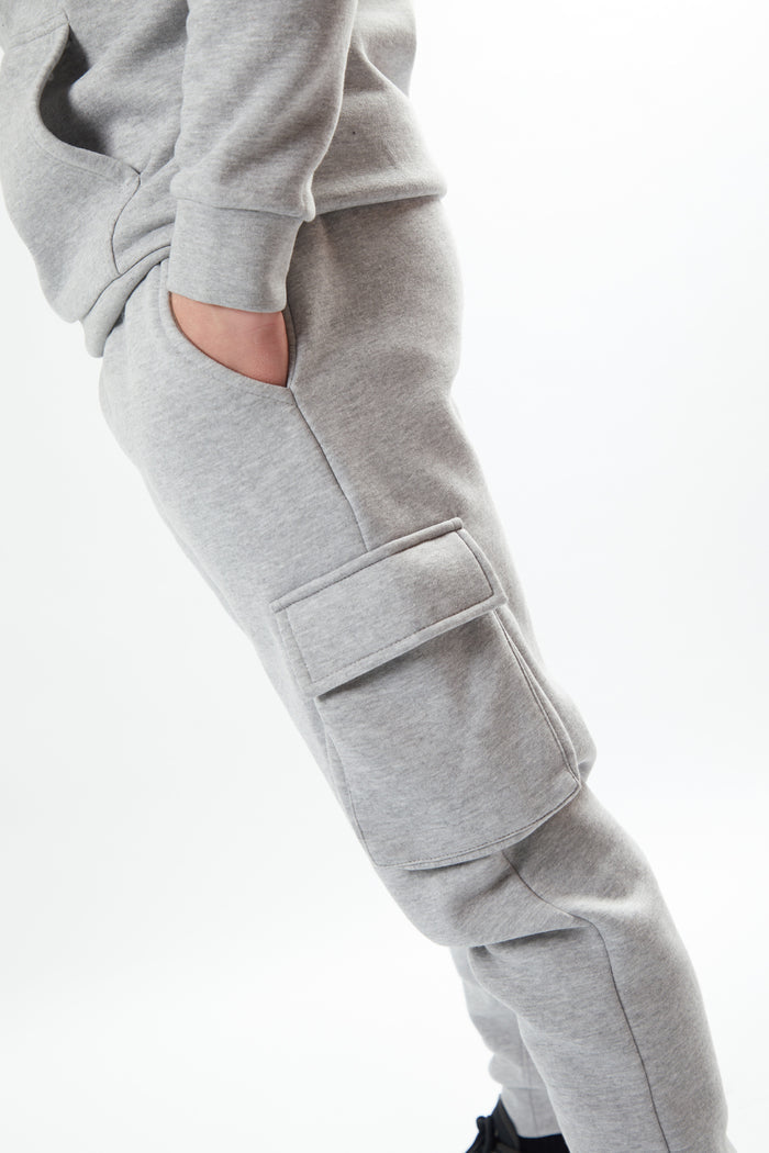 Holmdale Boys Fleece Tracksuit - Grey Marl