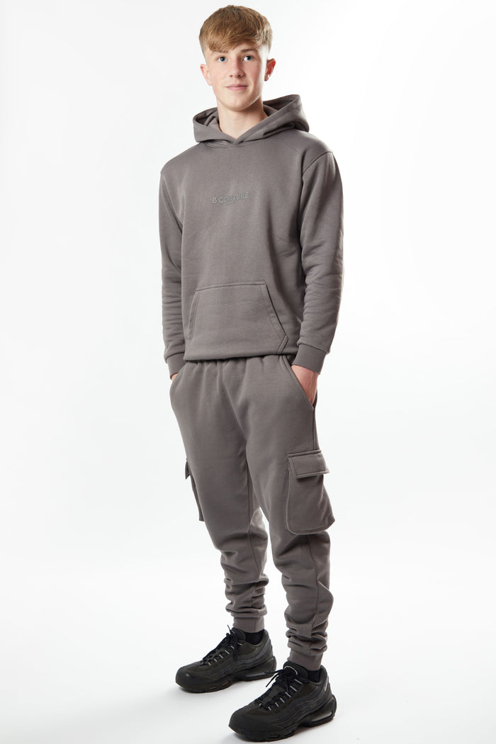 Holmdale Boys Fleece Tracksuit - Pewter
