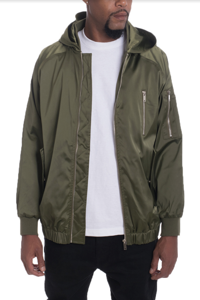 HOODIE SATIN BOMBER - foxberryparkproducts
