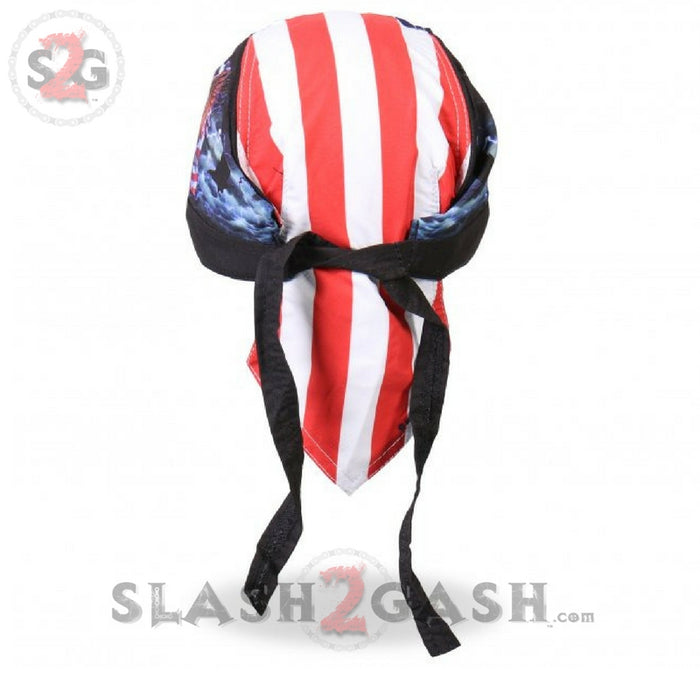 Hot Leathers Premium Headwrap - Flag & Eagle Motorcycle Durag