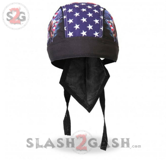 Hot Leathers Premium Headwrap - Flag & Eagle Motorcycle Durag
