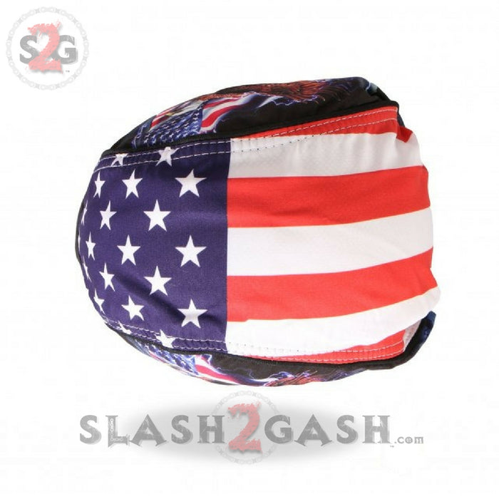 Hot Leathers Premium Headwrap - Flag & Eagle Motorcycle Durag