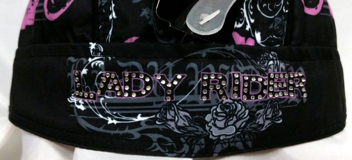 Hot Leathers Lady Rider Bling Premium Head Wrap Durag w/Rhinestones