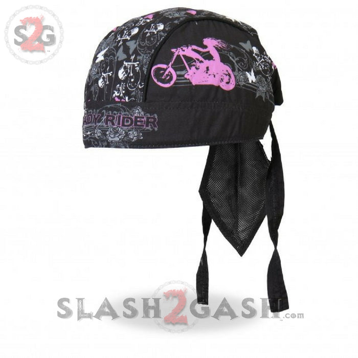Hot Leathers Lady Rider Bling Premium Head Wrap Durag w/Rhinestones