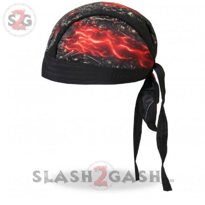 Hot Leathers Skull Made Of Skulls Headwrap Premium Motorcycle Durag