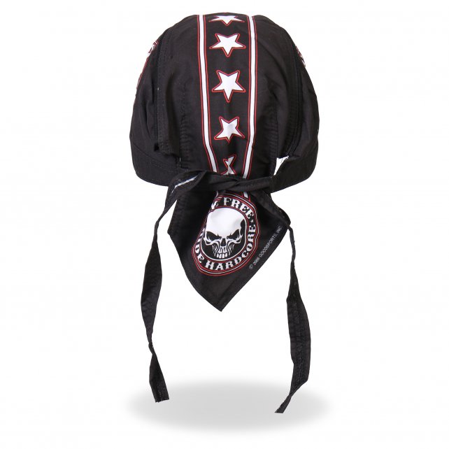 Hot Leathers Stencil Skull Headwrap Premium Biker Live Free Du-Rag
