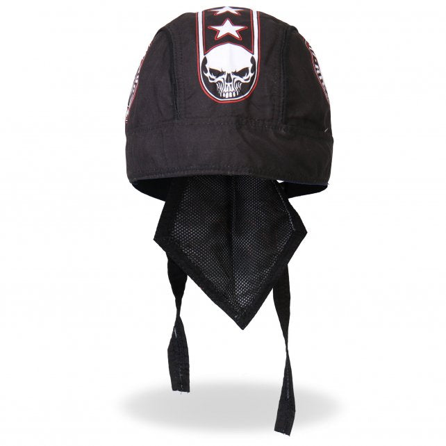 Hot Leathers Stencil Skull Headwrap Premium Biker Live Free Du-Rag