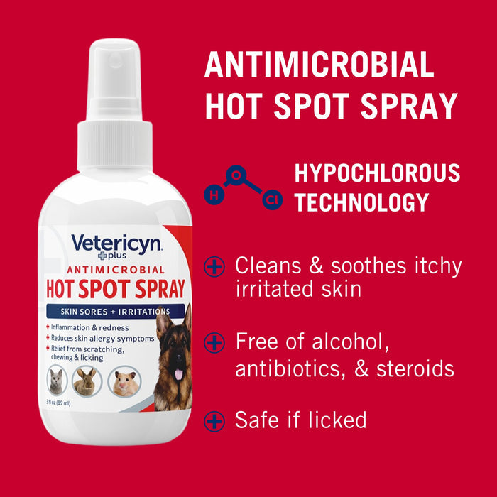 Hot Spot Relief Kit - Antimicrobial Hot Spot Spray + FoamCare Medicated Pet Shampoo