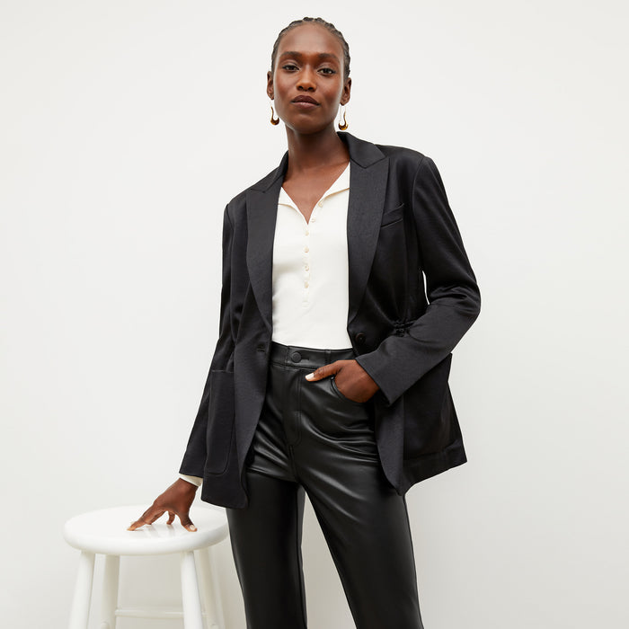 Image of a woman wearing the Hyo Jacket in Black | Lead