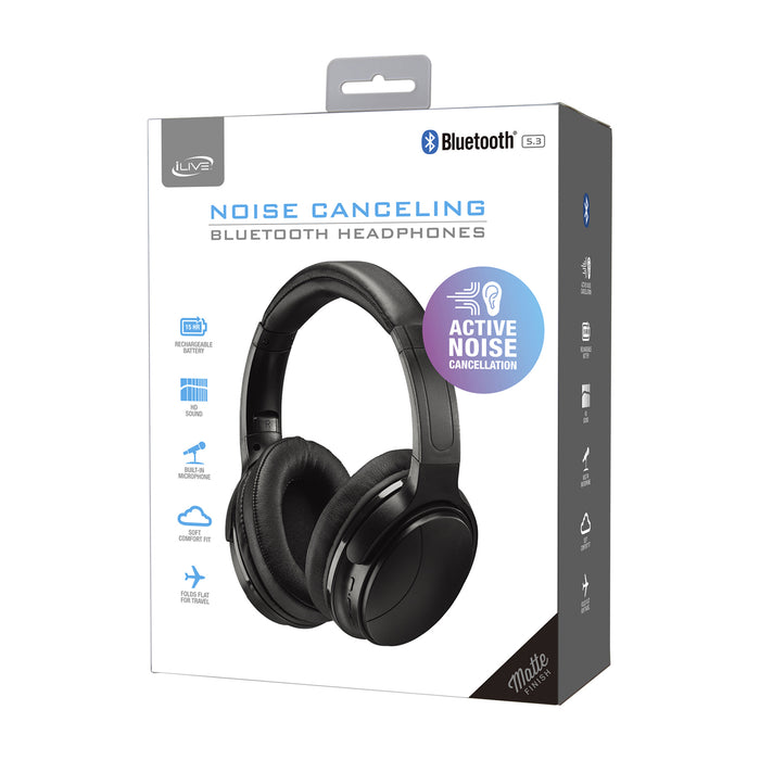 iLive™ Active Noise Cancellation Bluetooth Headphones