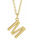 Initial Letter Necklace - Yellow Gold