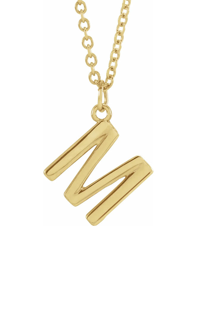 Initial Letter Necklace - Yellow Gold