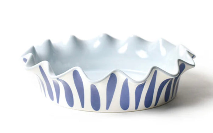 Iris Blue Drop Ruffle Pie Dish (Large)