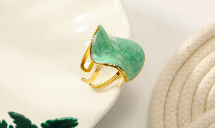 Irregular Enamel Tarnish Free Ring