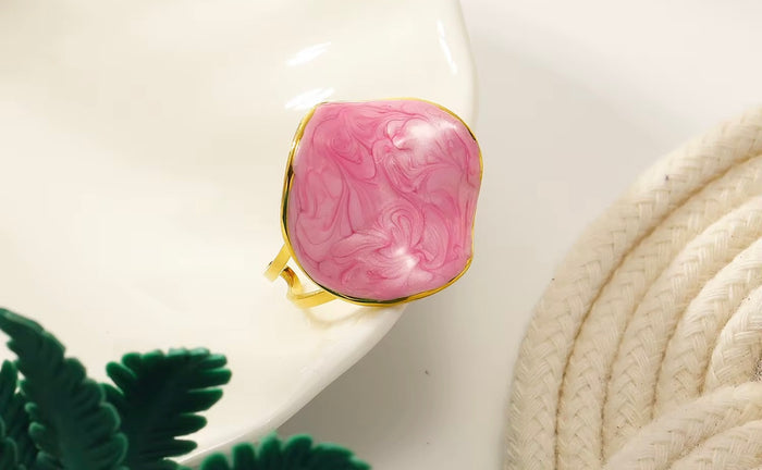 Irregular Enamel Tarnish Free Ring
