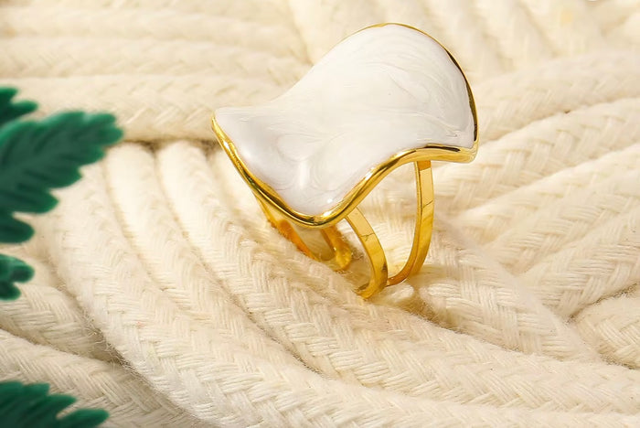 Irregular Enamel Tarnish Free Ring