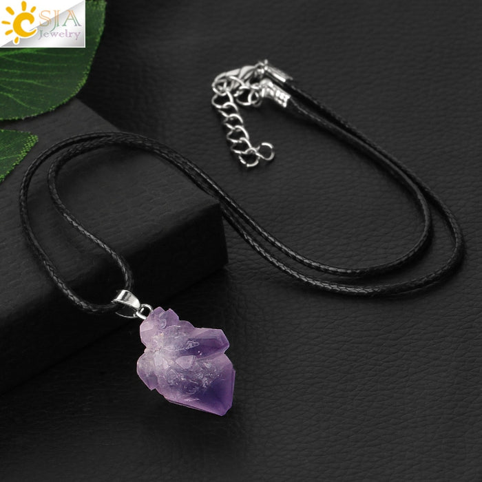 Irregular Natural Healing Stone Necklace Pendants - foxberryparkproducts