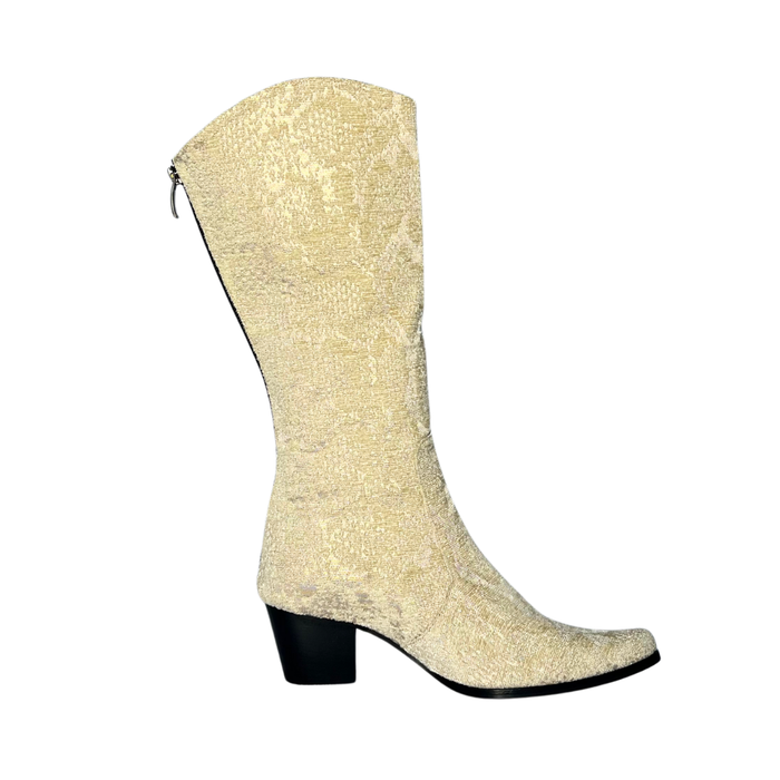 Ivory/Tan Python Brocade Modern Cowboy
