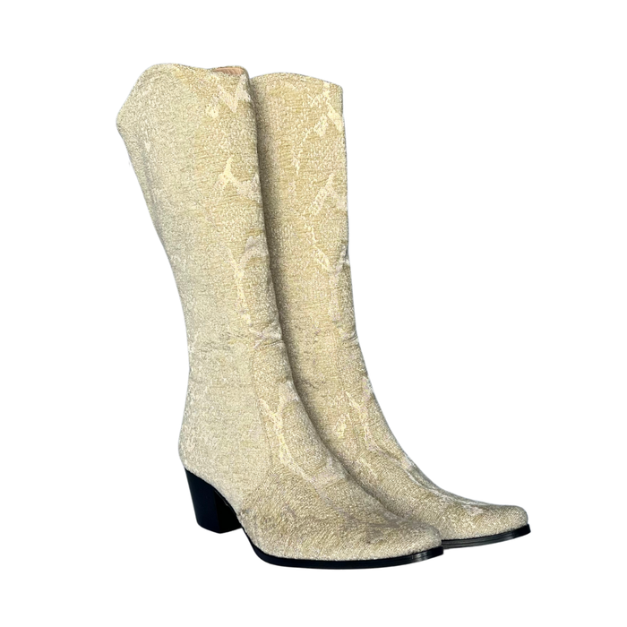 Ivory/Tan Python Brocade Modern Cowboy
