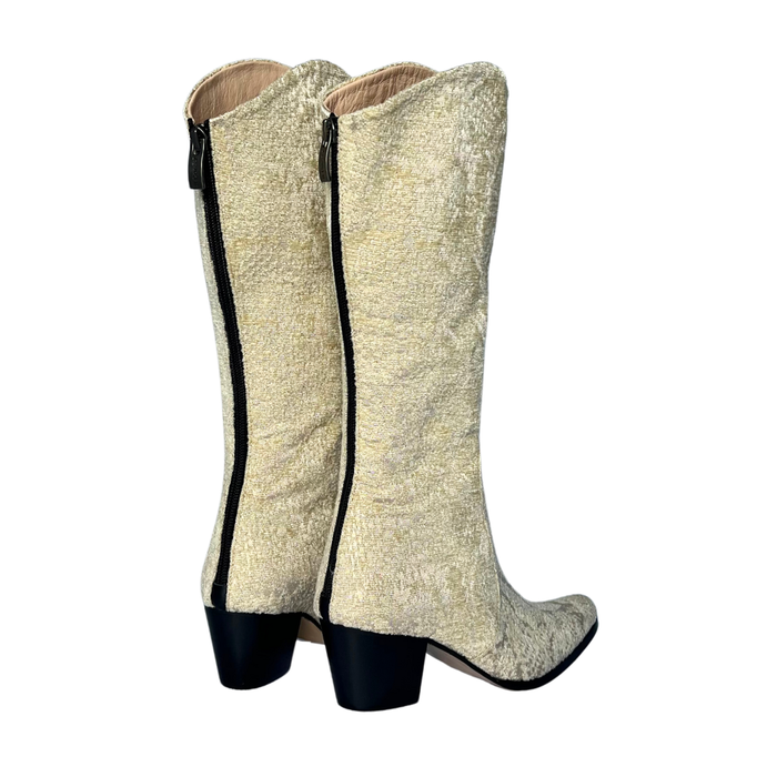 Ivory/Tan Python Brocade Modern Cowboy