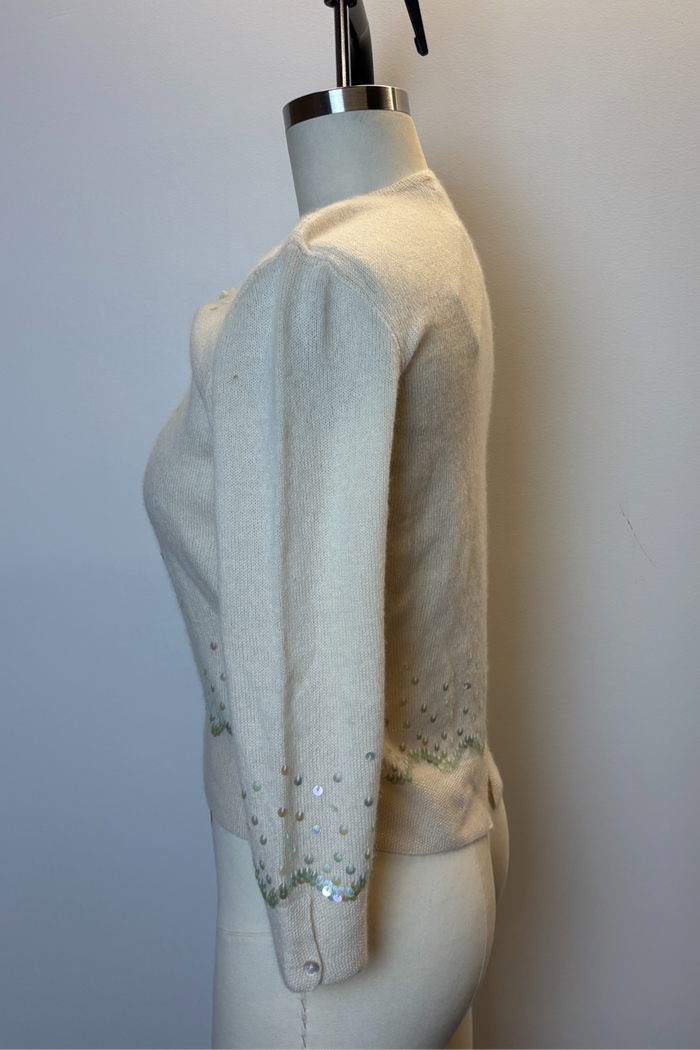 Jane Wheeler Sequin Cream Cardigan image 1