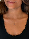 Jayden Sparkly cross necklace- silver