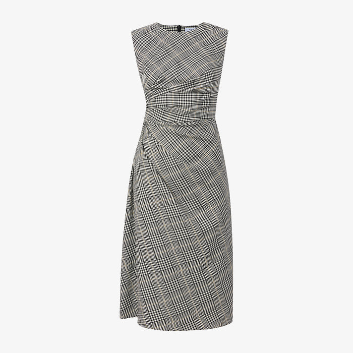 Packshot image of the jeannine dress in plaid sharkskin