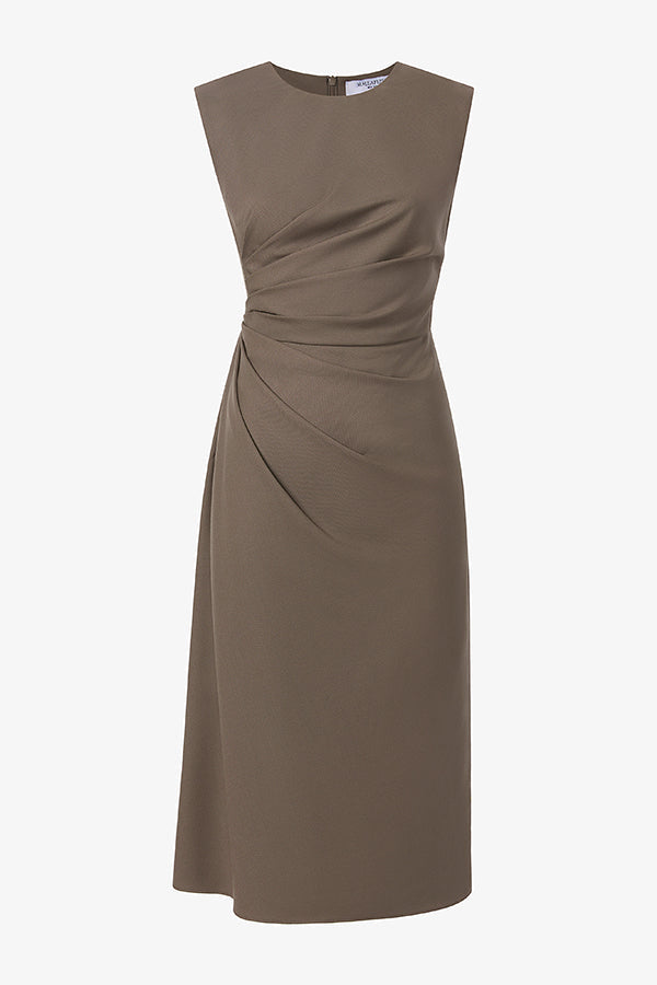Packshot image of the Jeannine Dress in Mink | Still | Exclude