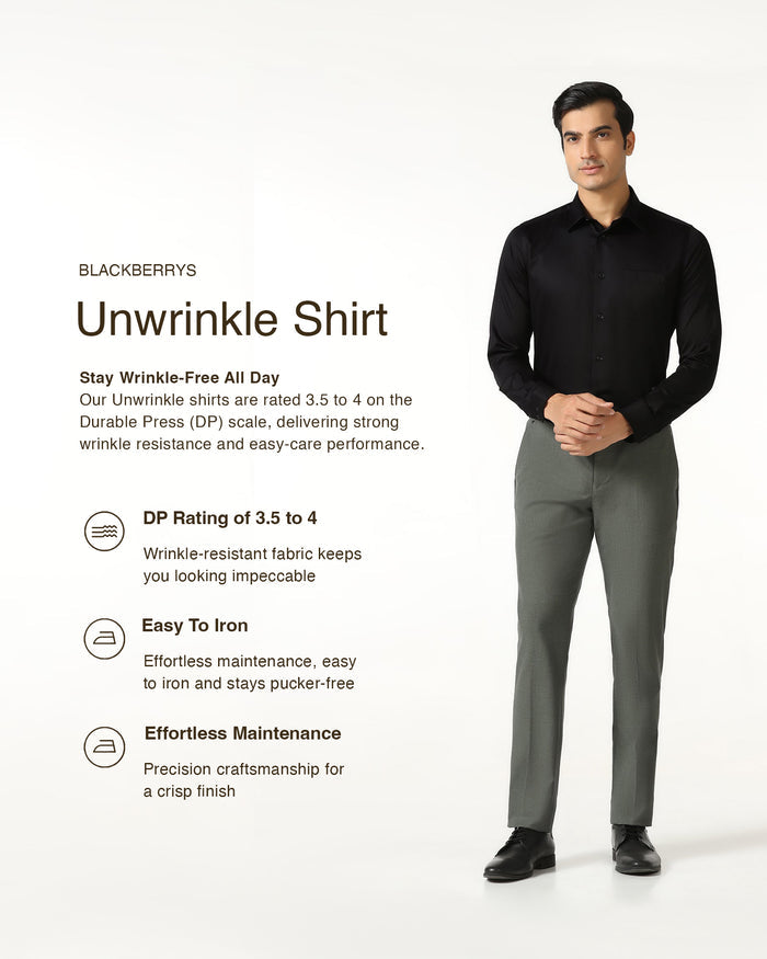 Jet Black Non Iron Solid Shirt - Sailor