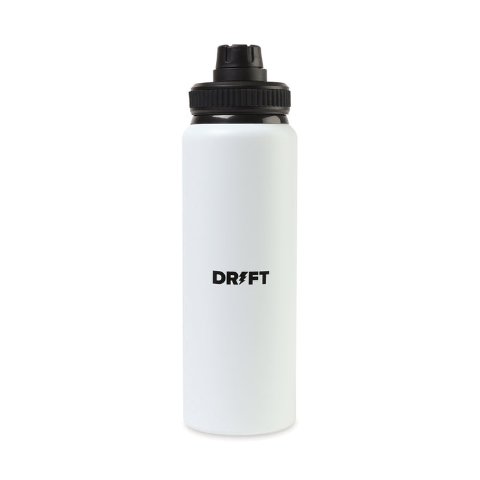 Jett Aluminum Chug Lid Hydration Bottle - 32 Oz. - White | Custom Branded | Lemon Print