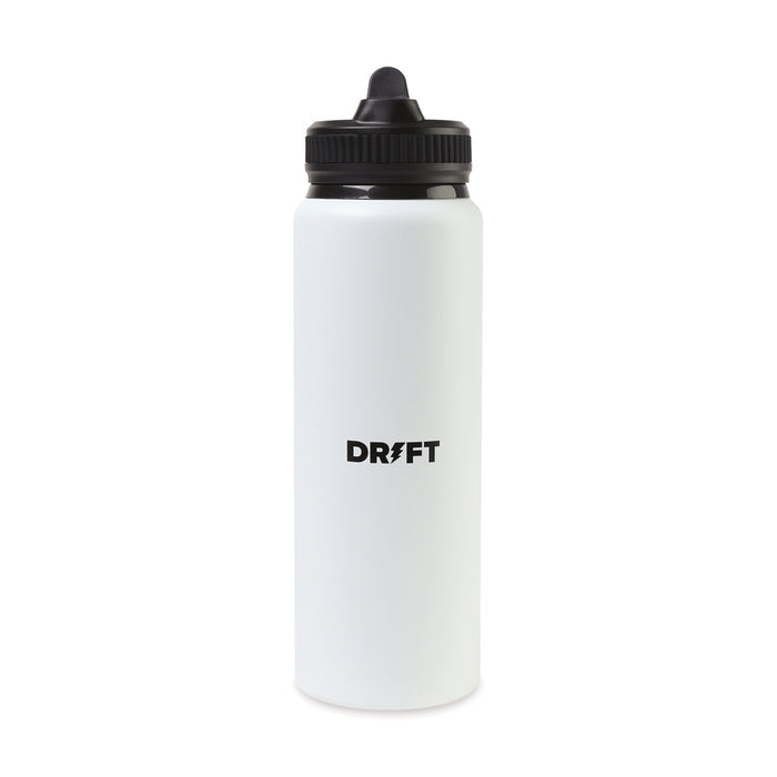 Jett Aluminum Straw Lid Hydration Bottle - 32 Oz. - White | Custom Branded | Lemon Print