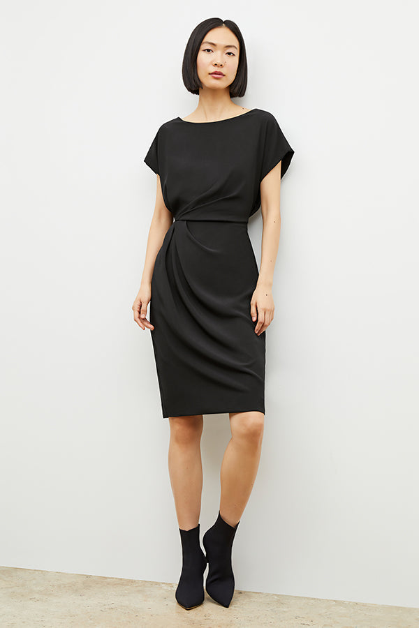 Front image of a woman wearing the jillian dress in black | Exclude | Grid