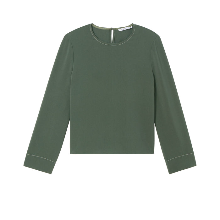 packshot image of the jules top in dusty pine