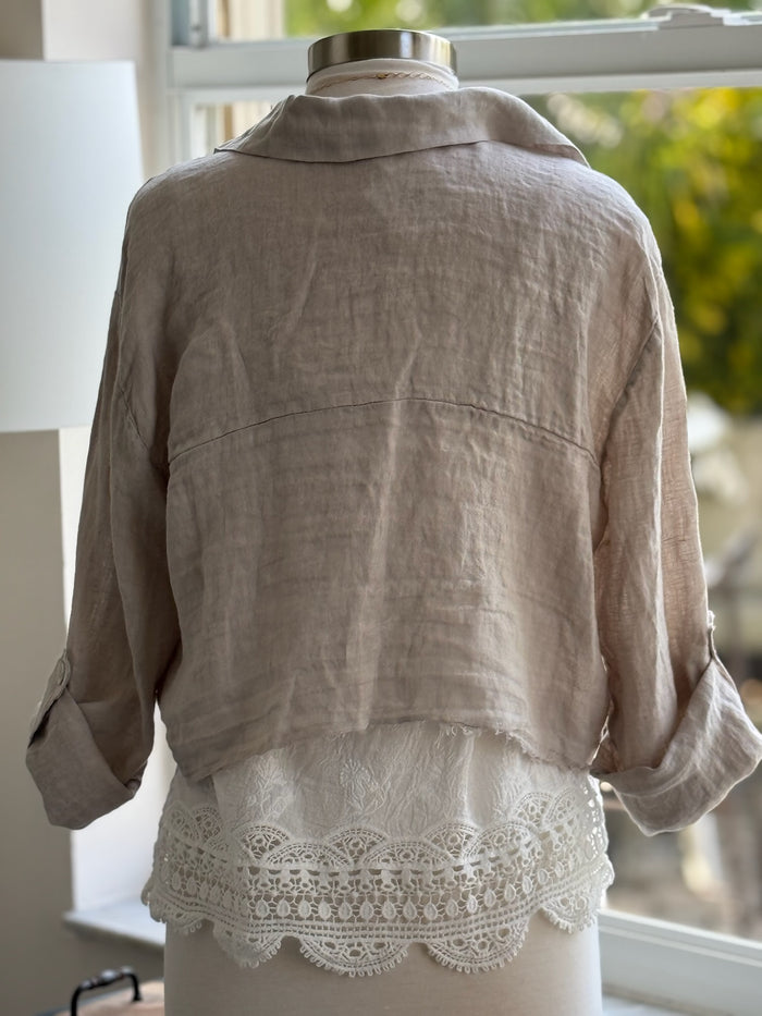 beige linen jacket