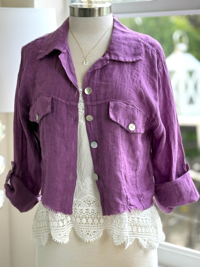 Julia Fuchsia Italian Linen Jacket