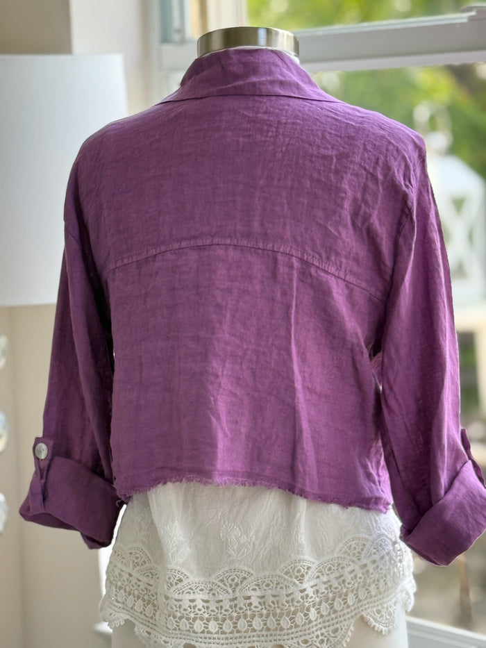 Julia Fuchsia Italian Linen Jacket